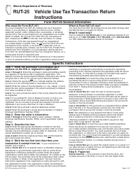 Instructions for Form RUT-25 Vehicle Use Tax Transaction Return - Illinois