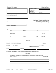 Form CHC302 Notice of Motion and Motion for Change of Custody - Minnesota