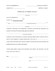 Form OTH301 &quot;Power of Attorney in Fact&quot; - Minnesota