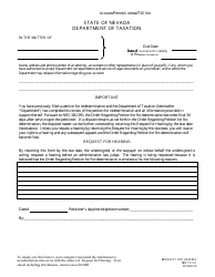 Form DET-01.21 &quot;Request for Hearing&quot; - Nevada