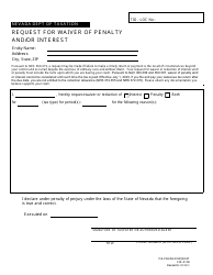 Document preview: Request for Waiver of Penalty and/or Interest - Nevada