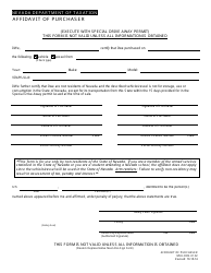 Form MVH-OOS-01.02 &quot;Affidavit of Purchaser&quot; - Nevada