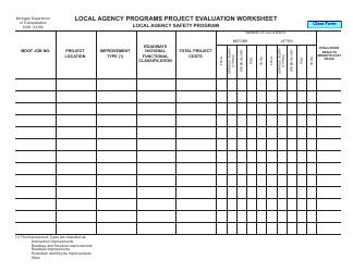 Document preview: Form 1626 Local Agency Programs Project Evaluation Worksheet - Michigan