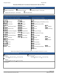 Form NMO-7073 &quot;Nevada Medicaid: Functional Assessment Service Plan&quot; - Nevada, Page 5