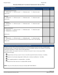Form NMO-7073 &quot;Nevada Medicaid: Functional Assessment Service Plan&quot; - Nevada, Page 6