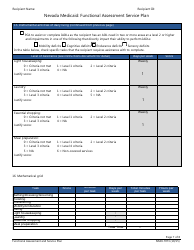 Form NMO-7073 &quot;Nevada Medicaid: Functional Assessment Service Plan&quot; - Nevada, Page 7