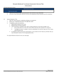 Instructions for Form NMO-7073 &quot;Nevada Medicaid: Functional Assessment Service Plan&quot; - Nevada, Page 12