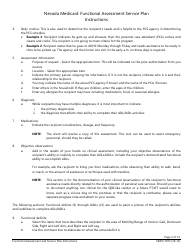 Instructions for Form NMO-7073 &quot;Nevada Medicaid: Functional Assessment Service Plan&quot; - Nevada, Page 2