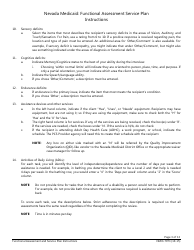 Instructions for Form NMO-7073 &quot;Nevada Medicaid: Functional Assessment Service Plan&quot; - Nevada, Page 3