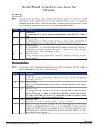 Instructions for Form NMO-7073 &quot;Nevada Medicaid: Functional Assessment Service Plan&quot; - Nevada, Page 5