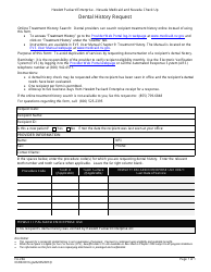 Document preview: Form FA-26A Dental History Request - Nevada