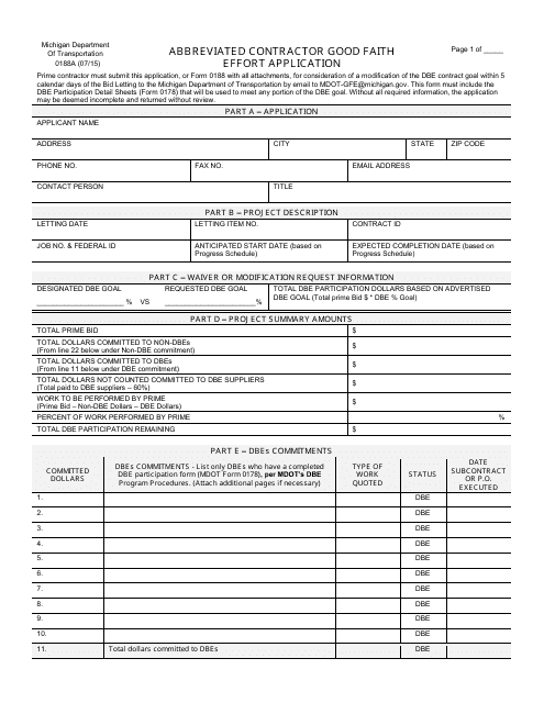 Form 0188A  Printable Pdf
