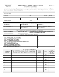 Form 0188A Abbreviated Contractor Good Faith Effort Application - Michigan
