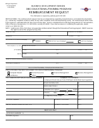Document preview: Form 0156A Dbe Educational/Training Program Reimbursement Request - Michigan