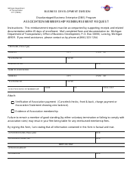 Document preview: Form 0171 Association Membership Reimbursement Request - Michigan