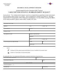 Document preview: Form 0173 Subscription Services Reimbursement Request - Michigan