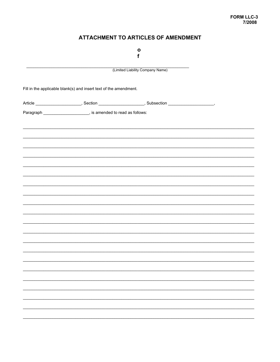 Form LLC-3 Articles of Amendment of Limited Liability Company - Hawaii, Page 2