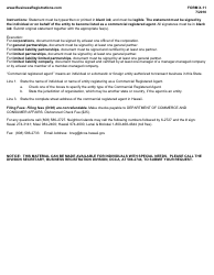 Form X-11 Commercial Registered Agent Listing Statement - Hawaii, Page 2