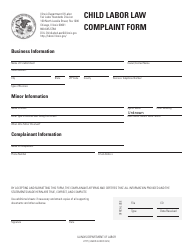 Document preview: Child Labor Law Complaint Form - Illinois