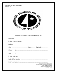 Minnesota Rail Service Improvement Program Loan Application - Minnesota, Page 5