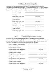 Workers&#039; Compensation Coverage Opt-Out Form - Illinois, Page 2