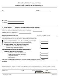 Form HFS2653 (IL478-1315) &quot;Notice of DHS Community - Based Services&quot; - Illinois