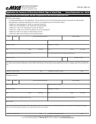 Document preview: Form VR-331 Application for Issuance of Farm Area Vehicle Tags or Island Tags - Maryland