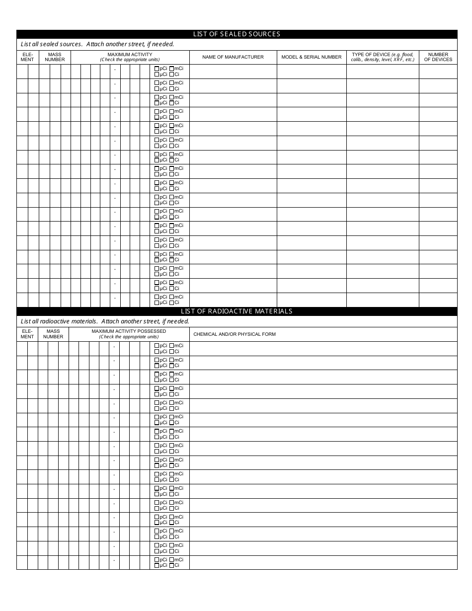 State Form 49771 Radioactive Material Registration Application - Indiana, Page 2