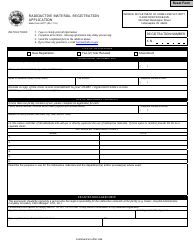 State Form 49771 Radioactive Material Registration Application - Indiana