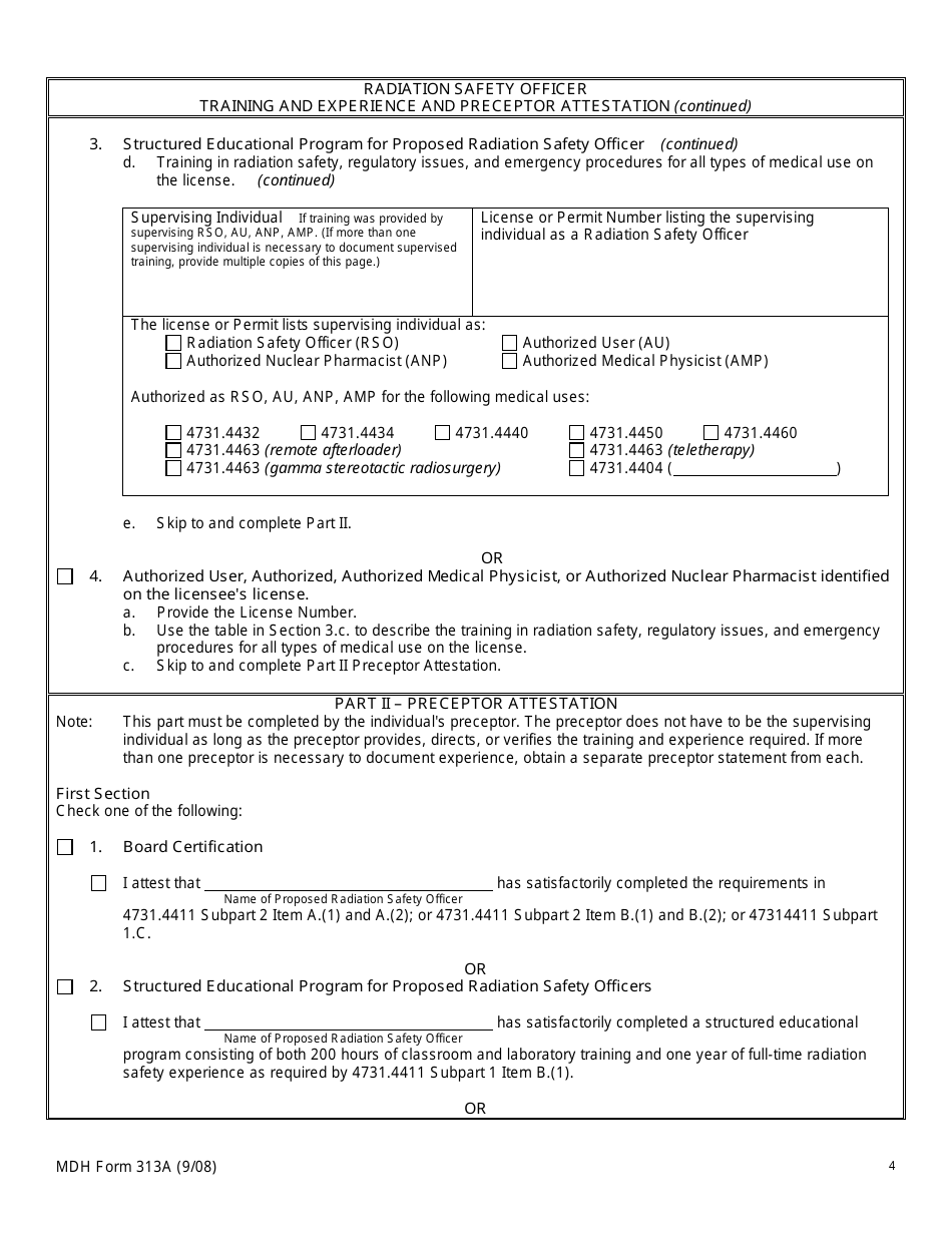 MDH Form 313A - Fill Out, Sign Online and Download Printable PDF ...