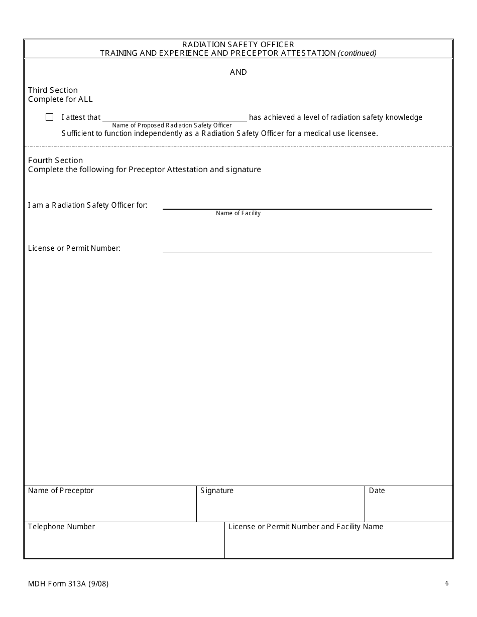 MDH Form 313A - Fill Out, Sign Online and Download Printable PDF ...