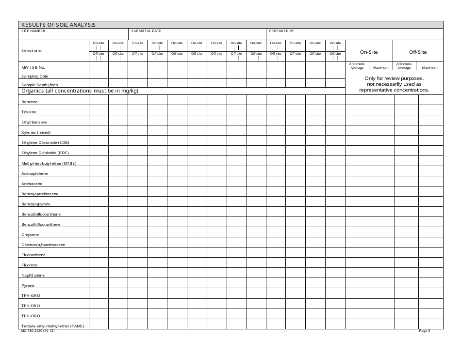 Form MO780-2120 Closure Report for Petroleum Releases at Underground Storage Tank Sites - Missouri, Page 3