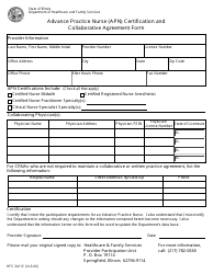 Document preview: Form HFS3411C Advance Practice Nurse (Apn) Certification and Collaborative Agreement Form - Illinois