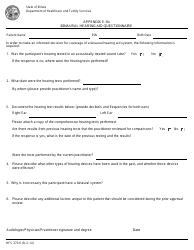 Document preview: Form HFS3701I Appendix E-3B Binaural Hearing Aid Questionnaire - Illinois