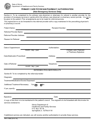 Form HFS1662 Primary Care Physician/Pharmacy Authorization (Non-emergency Services Only) - Illinois