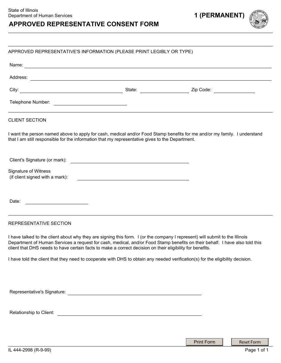 Form IL4442998 Fill Out, Sign Online and Download Fillable PDF