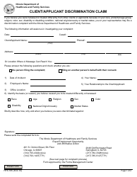Form HFS185 Client/Applicant Discrimination Claim - Illinois