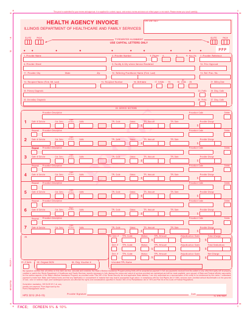 Form HFS2212 Health Agency Invoice - Illinois