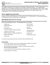 Form HFS2378MB Health Benefits for Workers With Disabilities Mail-In Application - Illinois