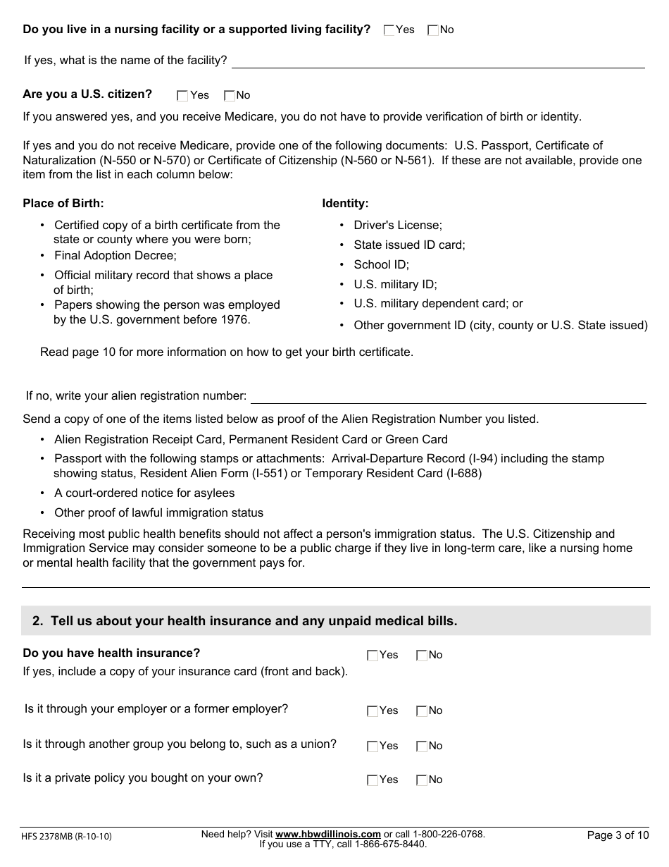Form HFS2378MB Health Benefits for Workers With Disabilities Mail-In Application - Illinois, Page 4
