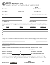 Document preview: Form HFS3127 Request for Inappropriate Level of Care Payment - Illinois