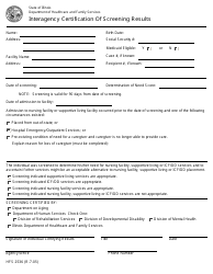Form HFS2536 &quot;Interagency Certification of Screening Results&quot; - Illinois