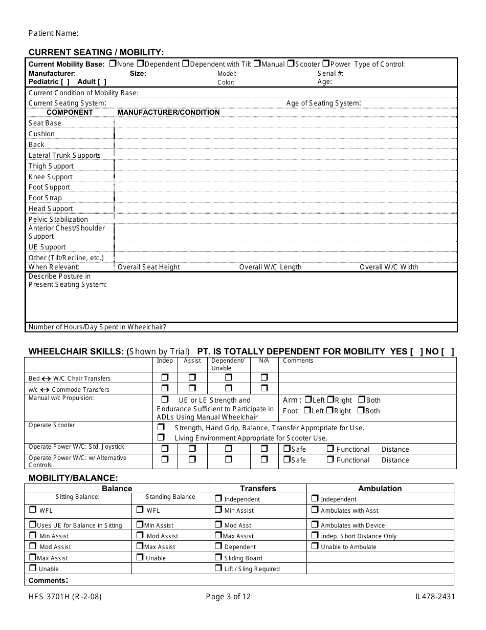 Form HFS3701H (IL4782431) Fill Out, Sign Online and Download