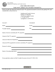 Document preview: Form HFS3461 Long Term Care Facility Third Party Liability (Tpl) Payment Transmittal - Illinois