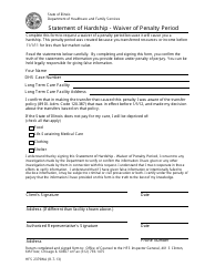 Document preview: Form HFS2379WA Statement of Hardship - Waiver of Penalty Period - Illinois
