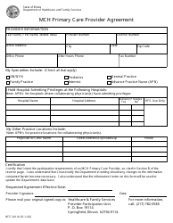 Document preview: Form HFS3411A Mch Primary Care Provider Agreement - Illinois