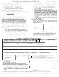 Formulario SBE R-19 &quot;Aplicacion Para Registro De Votantes De Illinois&quot; - Illinois (Spanish)