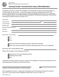 Form HFS1435 Nursing Facility Traumatic Brain Injury (Tbi) Notification - Illinois