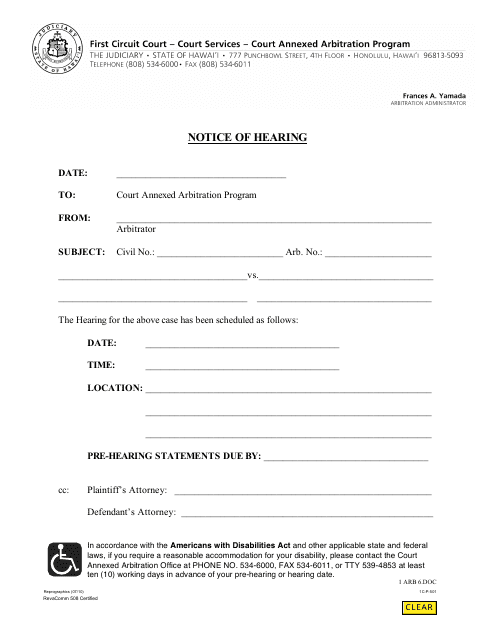 Form 1C-P-501  Printable Pdf