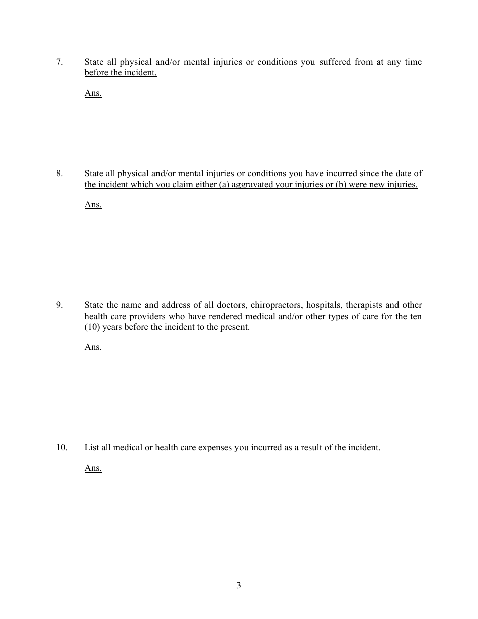 Form 1C-P-528 Interrogatories to Plaintiff - Hawaii, Page 3